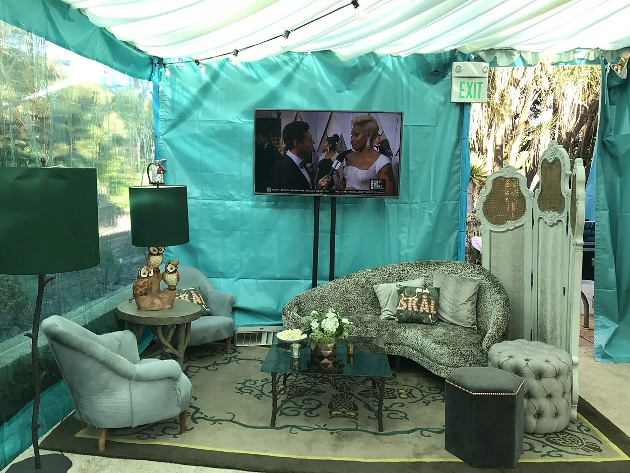 Styled tented lounge at an Absolut Elyx event
