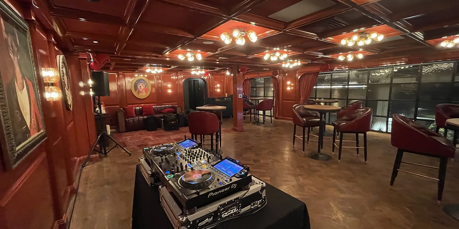 AVE DJ booth in the signature red room at Catch LA